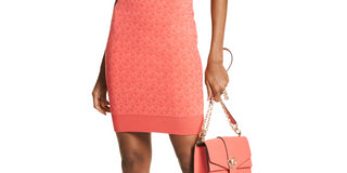 Michael Kors Women's Logo Print Tank Dress Orange Size Medium