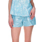 Blusa feminina Michael Kors com estampa de folha de algodão e babados, azul, tamanho grande