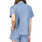 Camisa feminina Michael Kors com amarração frontal, azul, tamanho pequeno