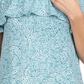 Michael Kors Top Halter Feminino com Zíper, Ombros Vazados, Babados e Sem Forro, Manga Curta, Azul, Tamanho P