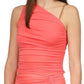 Michael Kors Top Feminino com Babados e Corrente, Vermelho, Tamanho Grande