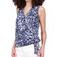 Blusa envolvente sem mangas com estampa tingida Michael Kors feminina, azul, tamanho médio