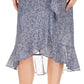 Saia envelope sintética estampada feminina Michael Kors, azul, tamanho grande