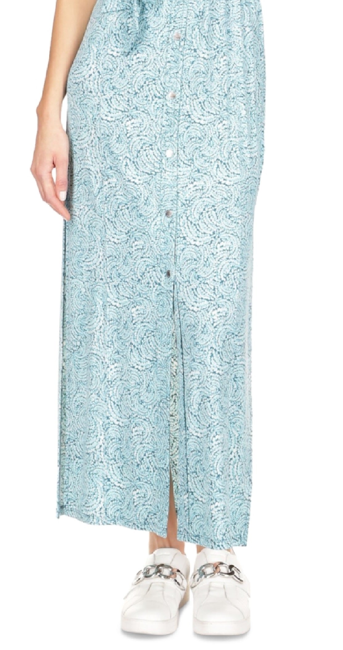 Vestido longo estampado Michael Kors feminino azul tamanho extragrande