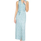 Vestido longo estampado Michael Kors feminino azul tamanho extragrande