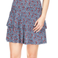 Vestido feminino Michael Kors Palm sem mangas com babados e bainha azul, tamanho grande