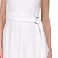 Vestido feminino Michael Kors com decote falso e ilhós, branco, tamanho extragrande
