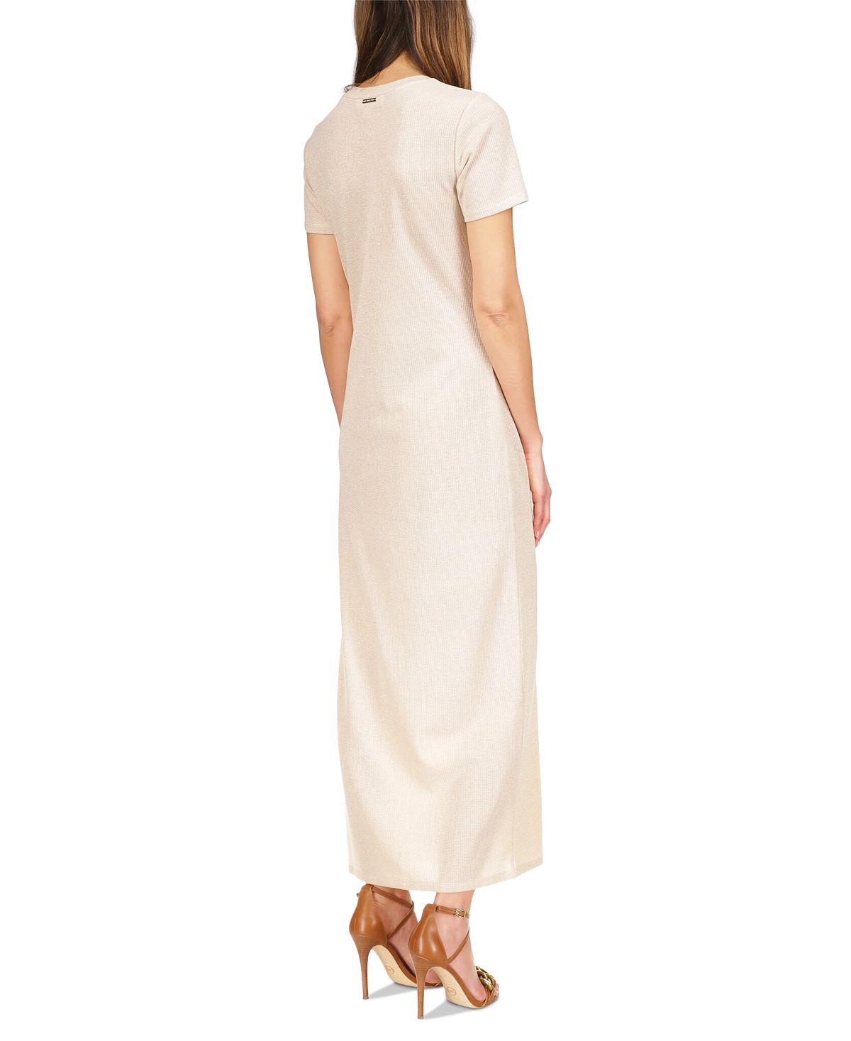 Vestido camiseta canelado feminino Michael Kors, branco