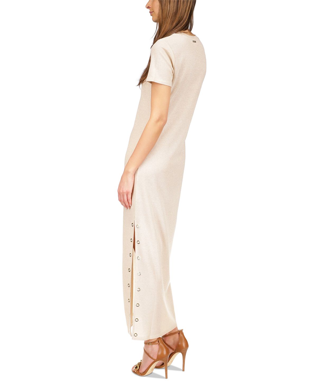 Vestido camiseta canelado feminino Michael Kors, branco