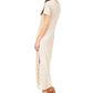 Vestido camiseta canelado feminino Michael Kors, branco