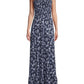 Vestido longo estampado Michael Kors feminino, branco, tamanho extrapequeno