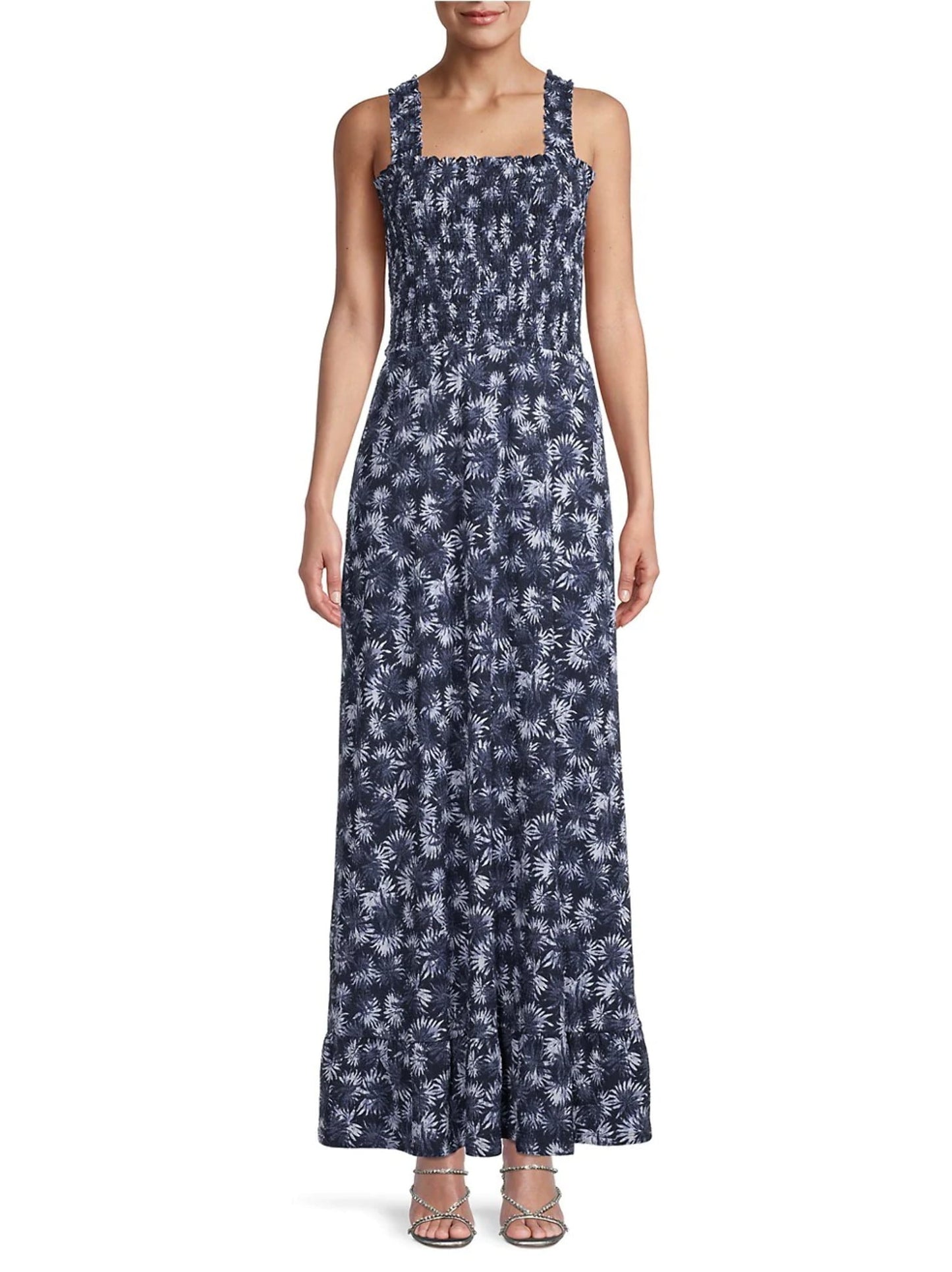 Vestido longo estampado Michael Kors feminino, branco, tamanho extrapequeno