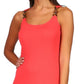 Vestido longo feminino Michael Kors com três argolas, vermelho, tamanho médio