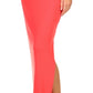 Vestido longo feminino Michael Kors com três argolas, vermelho, tamanho médio