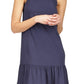 Vestido feminino Michael Kors com decote em corrente e alças finas, azul, tamanho grande