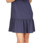 Vestido feminino Michael Kors com decote em corrente e alças finas, azul, tamanho grande