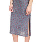 Vestido midi feminino Michael Kors Palm com ombros descobertos, azul, tamanho pequeno