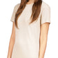 Vestido camiseta canelado feminino Michael Kors, branco, tamanho pequeno, extrapequeno