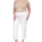 Calça feminina Michael Kors lisa com punho enrolado, branca, tamanho 0X