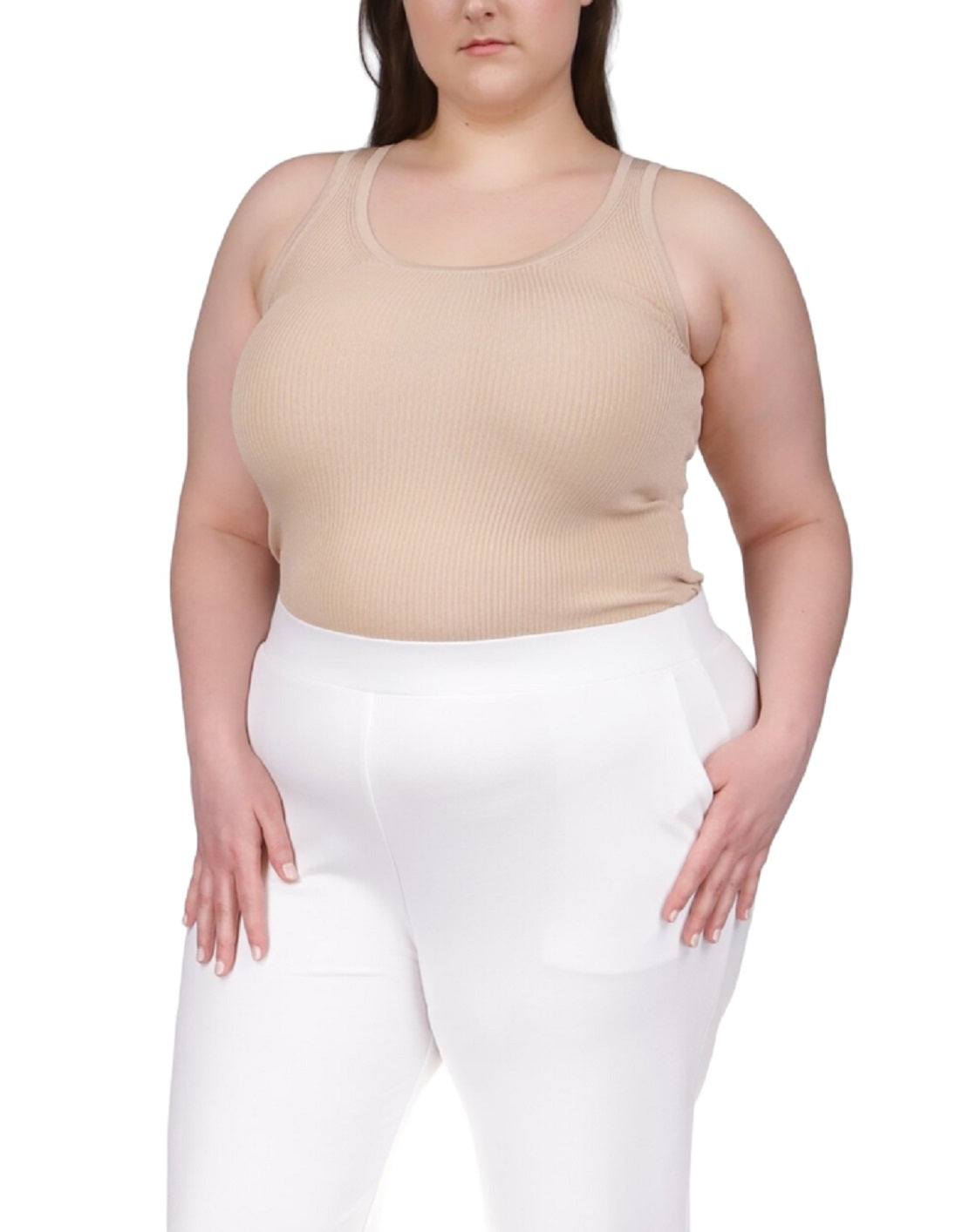 Calça feminina Michael Kors lisa com punho enrolado, branca, tamanho 0X