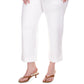 Calça feminina Michael Kors lisa com punho enrolado, branca, tamanho 0X