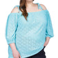 Top tomara que caia com ilhós Michael Kors feminino azul tamanho 0X