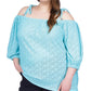 Top tomara que caia com ilhós Michael Kors feminino azul tamanho 0X