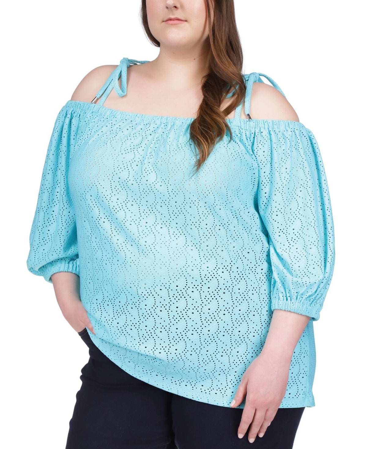 Top tomara que caia com ilhós Michael Kors feminino azul tamanho 0X