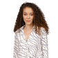Blusa feminina Michael Kors com estampa de logotipo falso, branca