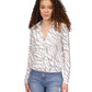 Blusa feminina Michael Kors com estampa de logotipo falso, branca