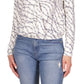 Blusa feminina Michael Kors com estampa de logotipo falso, branca