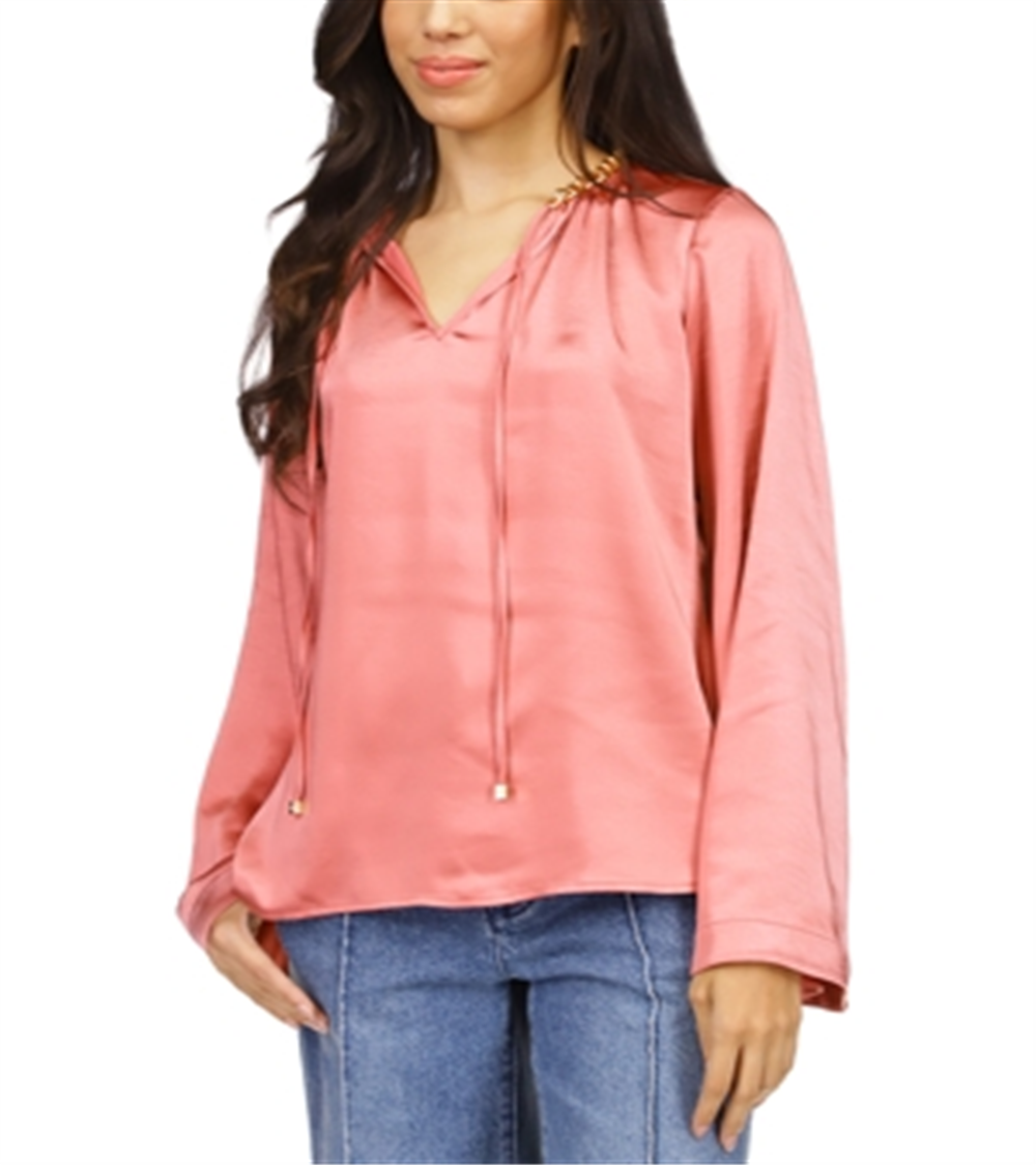 Blusa Michael Kors com manga sino e decote em corrente