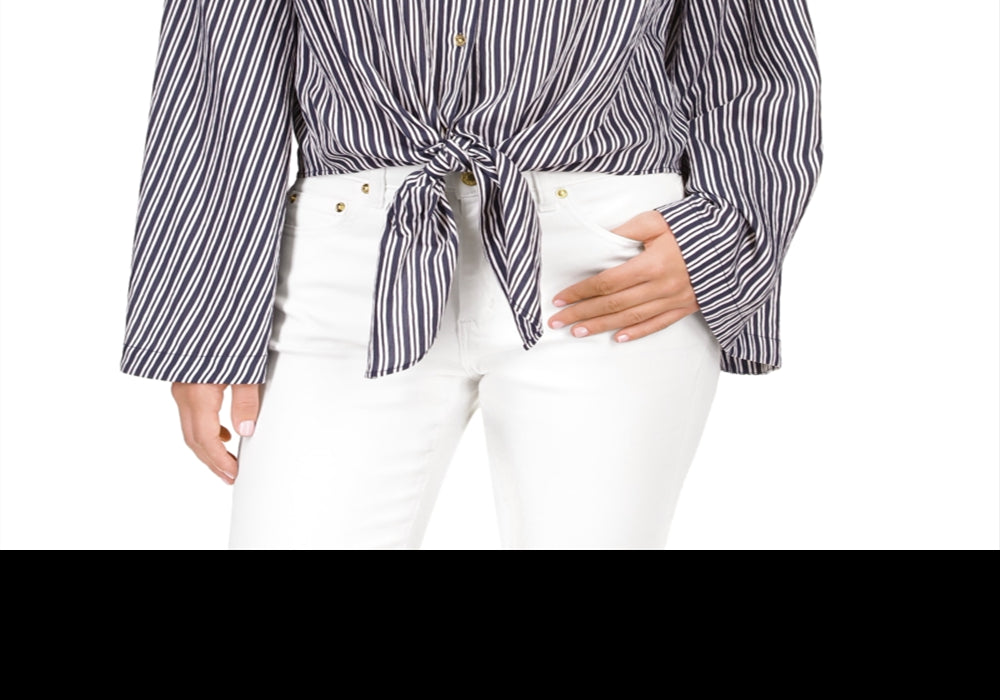 Camisa Michael Kors Halo Tie Hem Azul