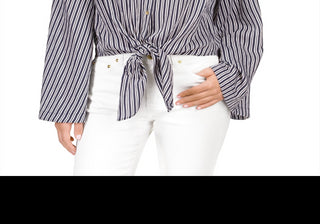 Camisa Michael Kors Halo Tie Hem Azul