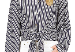Camisa Michael Kors Halo Tie Hem Azul