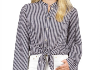 Camisa Michael Kors Halo Tie Hem Azul