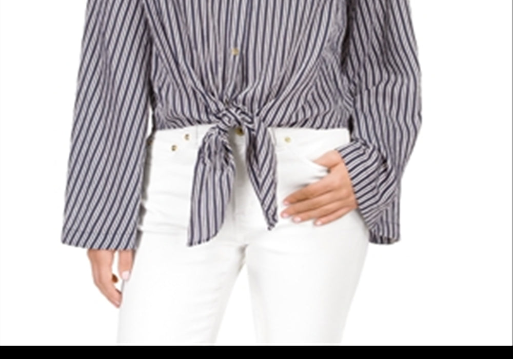 Camisa Michael Kors Halo Tie Hem Azul