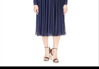 Vestido midi plissado Michael Michael Kors azul