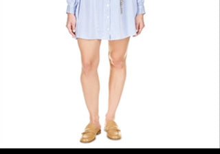 Vestido camisa de cetim listrado Michael Kors azul