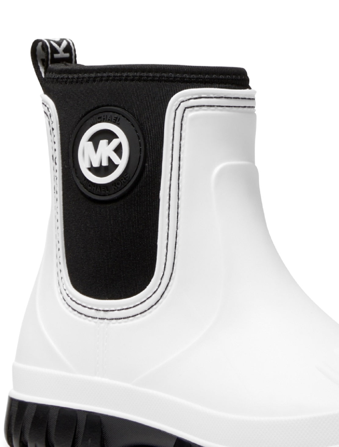 Botas de chuva femininas Michael Kors Tucker Pull On, pretas, tamanho 8
