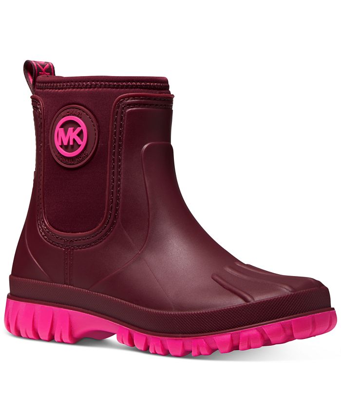 Botas de chuva femininas Michael Kors Tucker Pull On, vermelhas, tamanho 6M