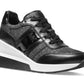 Tênis feminino Michael Kors Mabel Trainer com cadarço, preto, tamanho 7M