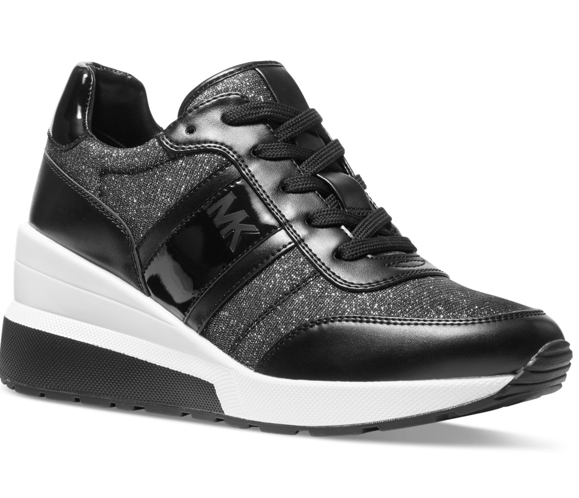 Tênis feminino Michael Kors Mabel Trainer com cadarço, preto, tamanho 7M