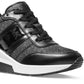 Tênis feminino Michael Kors Mabel Trainer com cadarço, preto, tamanho 7M