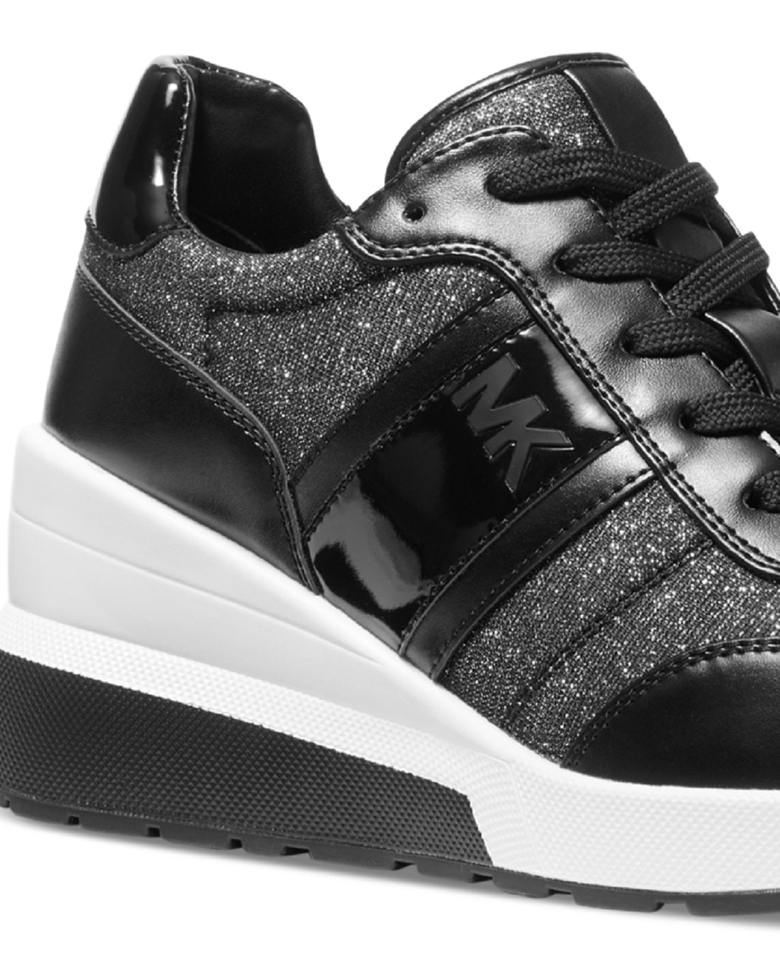 Tênis feminino Michael Kors Mabel Trainer com cadarço, preto, tamanho 7M