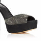 Sandálias femininas Michael Kors Peep Toe com tira no tornozelo, pretas, tamanho 7