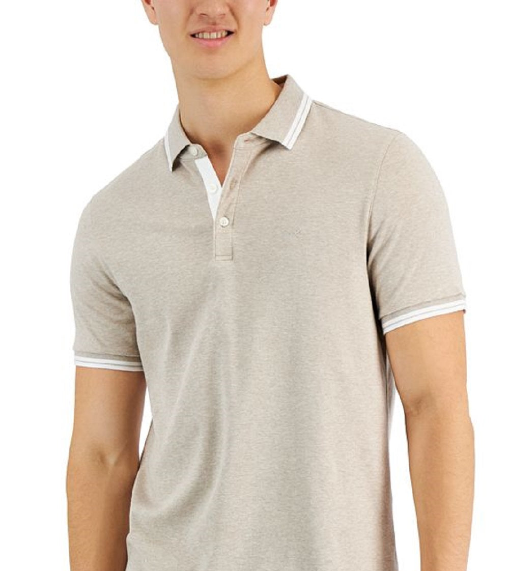 Camisa Polo Masculina Michael Kors Greenwich Bege Tamanho Médio