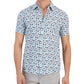 Camisa masculina Michael Kors de linho com estampa floral e ajuste regular, tamanho pequeno, branca
