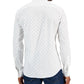 Camisa social masculina Michael Kors com estampa de margaridas e ajuste slim, branca, tamanho grande