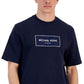 Camiseta masculina com logotipo da Michael Kors, azul, tamanho grande